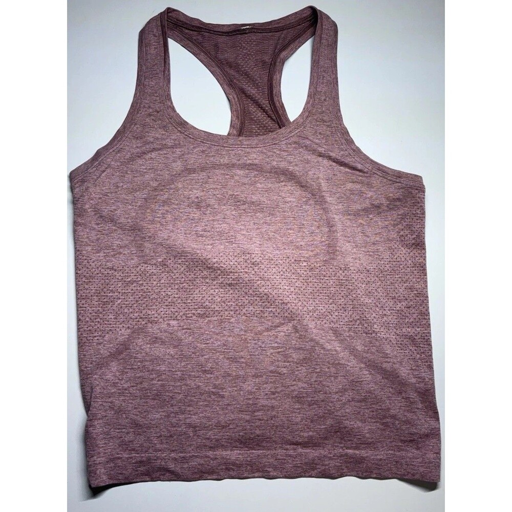 Lulu lemon W swiftly Sz 6 Tank Top Mesh Yoga Pilates active Burgundy